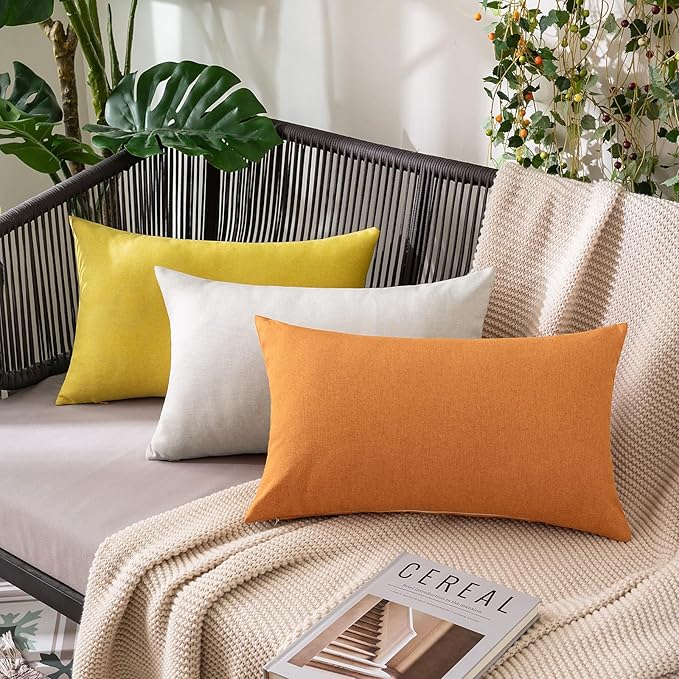 MIULEE Pack of 2 Decorative Outdoor Solid Waterproof Throw Pillow Covers Faux - Image 5