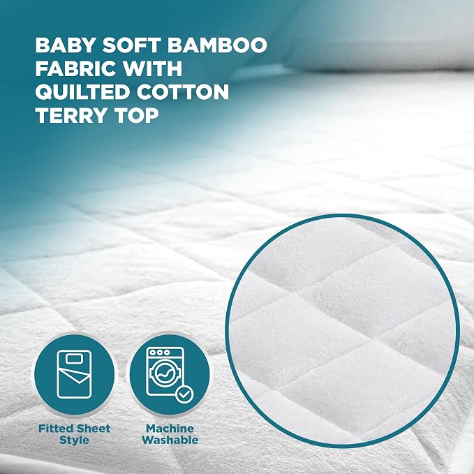PlushDeluxe Pack and Play Mattress Protector, Waterproof Playard Pack N Play - Image 4