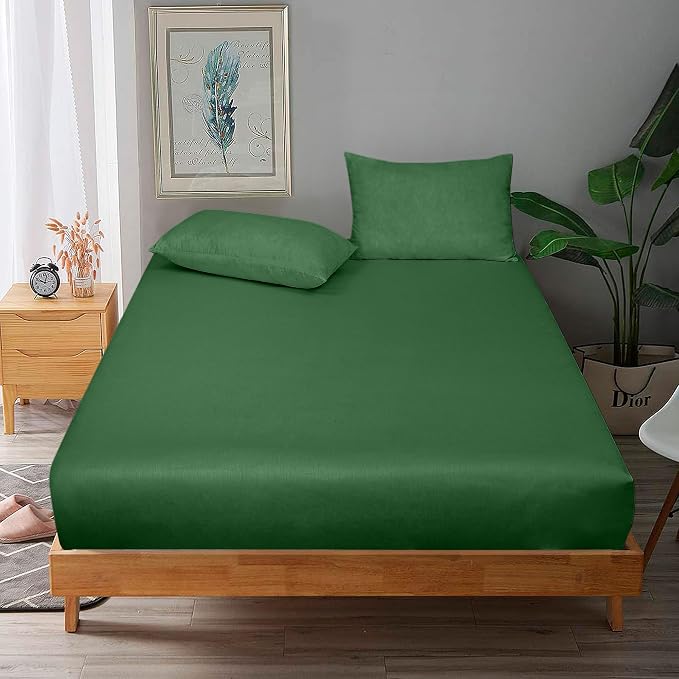 ROYALE LINENS 300 Thread Count 100% Long Staple Combed Cotton Fitted Sheet Queen - Image 9