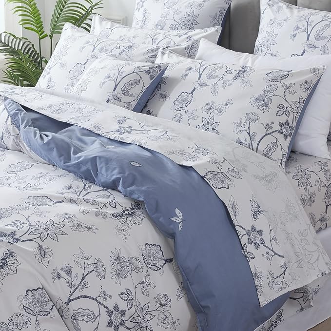 FADFAY Duvet Cover Set Twin Floral Bedding Percale Cotton 600 TC Classical - Image 8