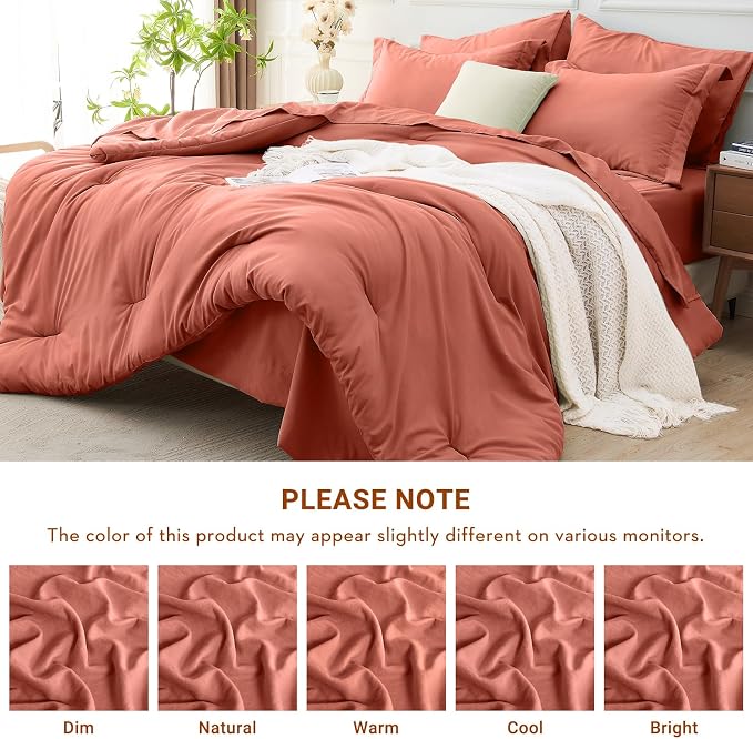 MUXHOMO 7 Pieces King Comforter Set, Soft Bed in a Bag King Size, All Season - Image 7