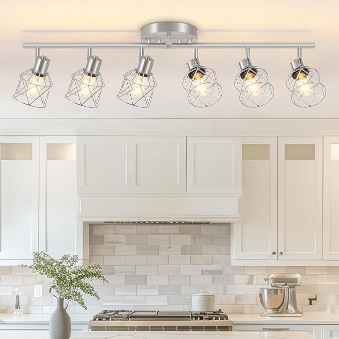 Baocuz 6-Light Brushed Nickel Multi-Directional Semi Flush Mount Ceiling Light by Baocuz