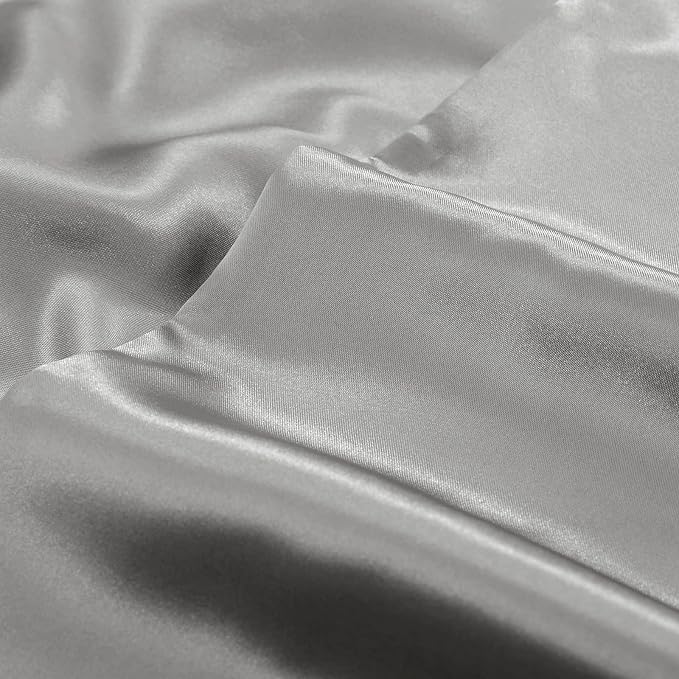 Aormenzy Satin Body Pillow Cover Set of 2, 20x54 Inches Silver Grey Case - Image 5