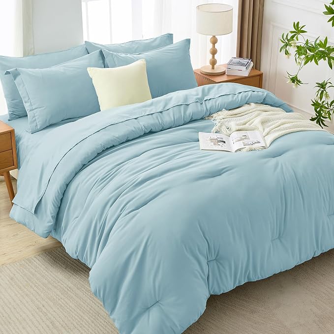MUXHOMO 7 Pieces Queen Comforter Set, Soft Bed in a Bag Queen Size, All Season - Image 7