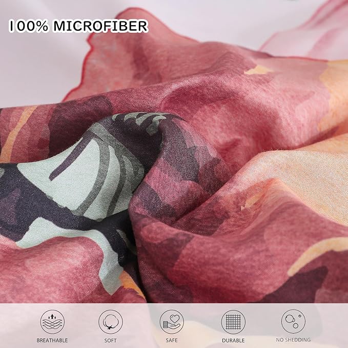 Yogeneg Queen Comforter Set 7 Piece Bed in a Bag, Elegant Floral Botanical - Image 5