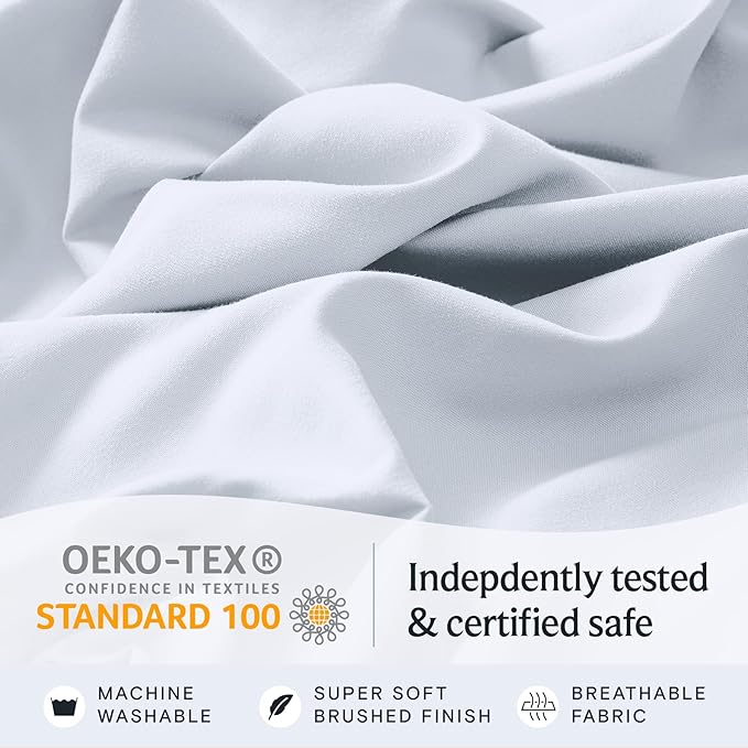 LuxClub 3 PC Twin XL Sheet Set, Deep Pockets Wrinkle Free Cooling Bed Sheets - Image 5