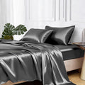 MR&HM Satin Bed Sheets, California King Size Sheets Set by MRHM