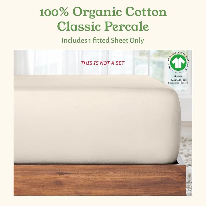 California Design Den 100% Organic Cotton Fitted Sheet Full Size Only - Image 4