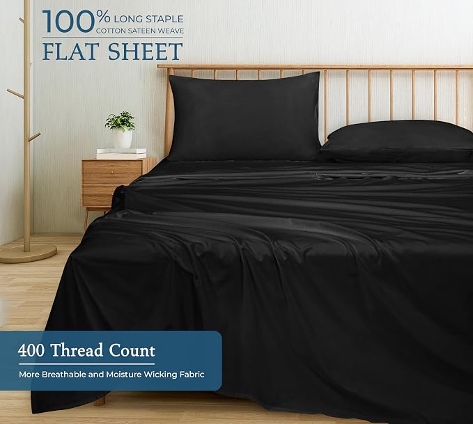 400 Thread Count 100% American Grown Cotton Flat Sheet - Image 4