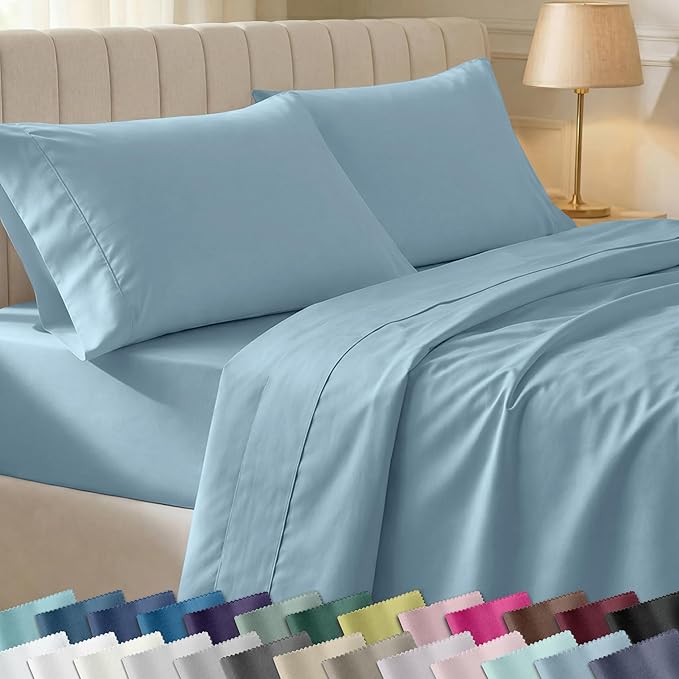 California Design Den Soft 100% Cotton Bed Sheets Split King Set, 400 Thread by CaliforniaDesignDen