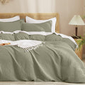 PHF Waffle Duvet Cover Set King Size, No Snagging Ultra Soft Luxury Textured by PHF