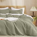 PHF Waffle Duvet Cover Set Queen Size, No Snagging Ultra Soft Luxury Textured by PHF
