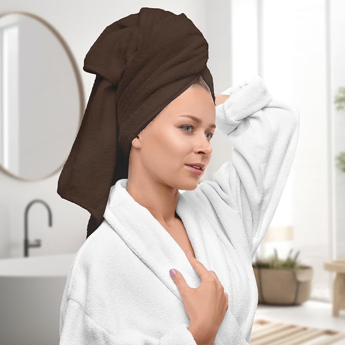 Avalon Towels Brown Bath Towels Set of 4 pcs, 100% Cotton Towel Absorbent and - Image 2