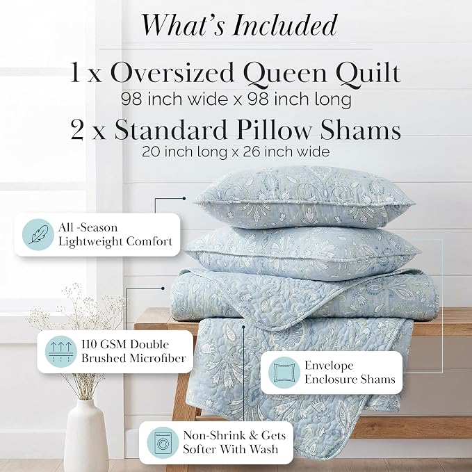 Southshore Fine Living, Inc. Farmhouse Quilts Queen Size, Quilt Bedding Set - Image 2