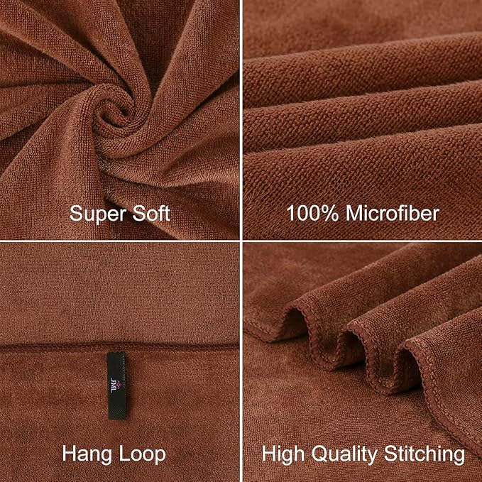 JML Large Bath Towels Set of 2, Fast Drying Microfiber Bathroom Towel - Image 2