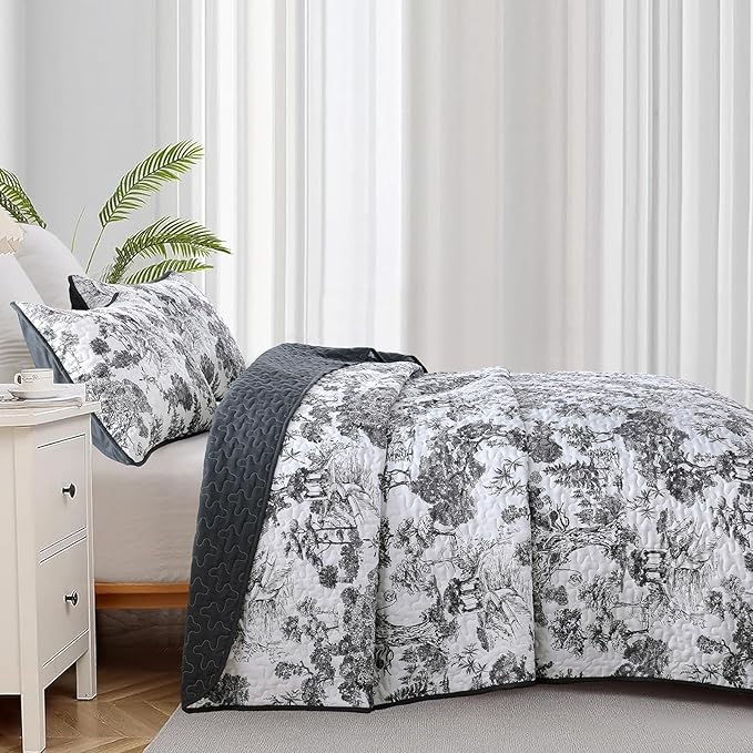 WONGS BEDDING Botanical Quilt Set Queen Size - Image 3
