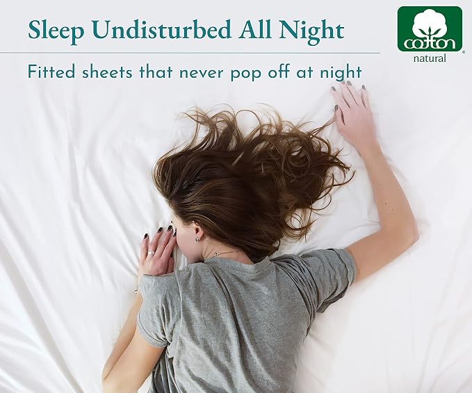 California Design Den Queen Deep Pocket Fitted Sheet Only, Soft 100% Combed - Image 7