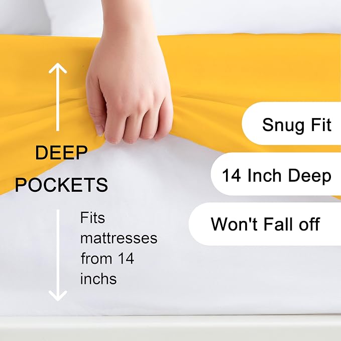 Hotella 100% Microfiber Full Size Fitted Sheet Only, Machine Washable and - Image 2
