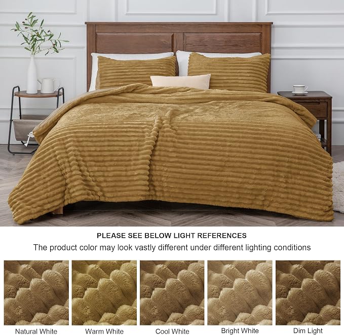 BEDELITE Fleece Twin Comforter Set -Super Soft & Warm Fluffy Brown Bedding - Image 8