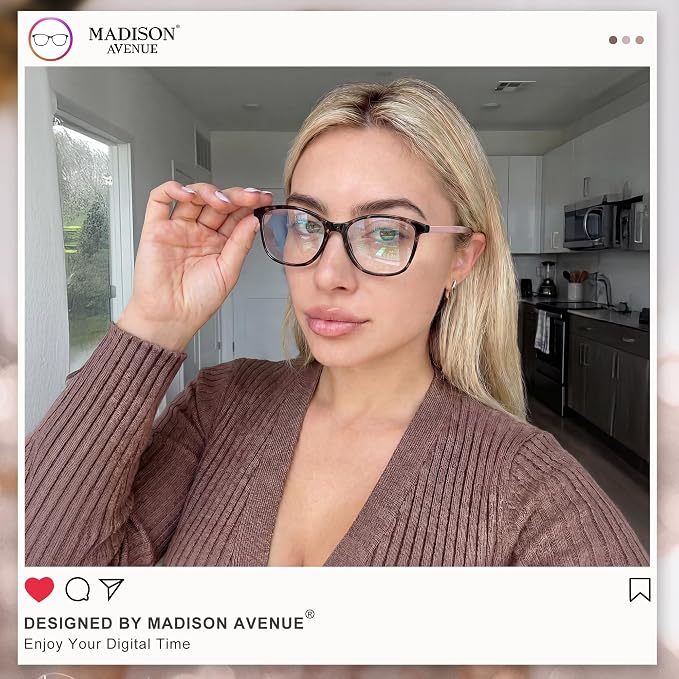 Madison Avenue Blue Light Blocking Glasses Anti Eyestrain UV Glare Blue Light - Image 2