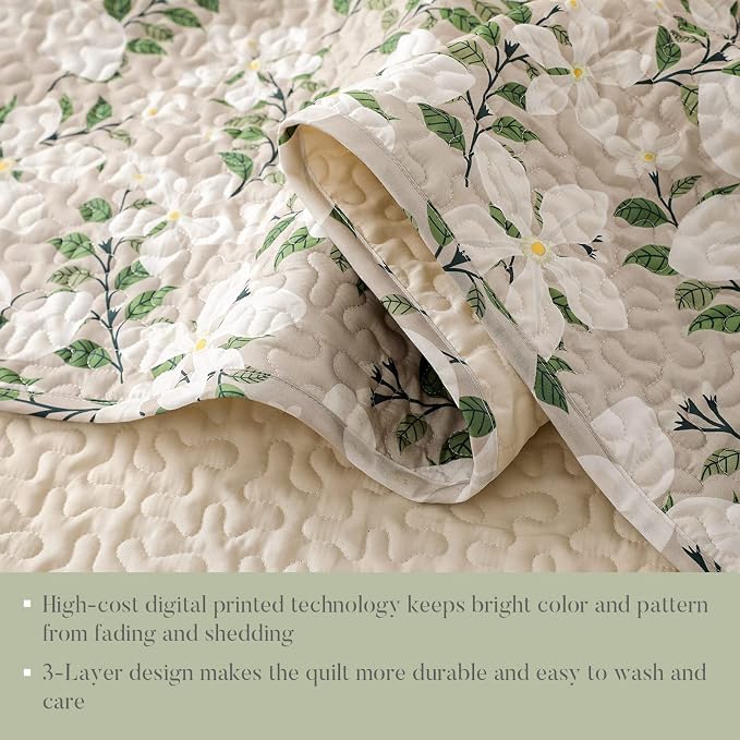 Whale Flotilla Reversible Printed Quilts Queen Size, Extra Soft Boho Floral - Image 6
