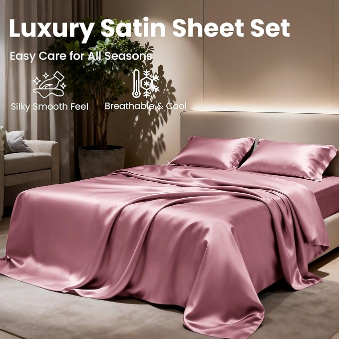 Love's cabin Twin Satin Sheets Sets - Image 8