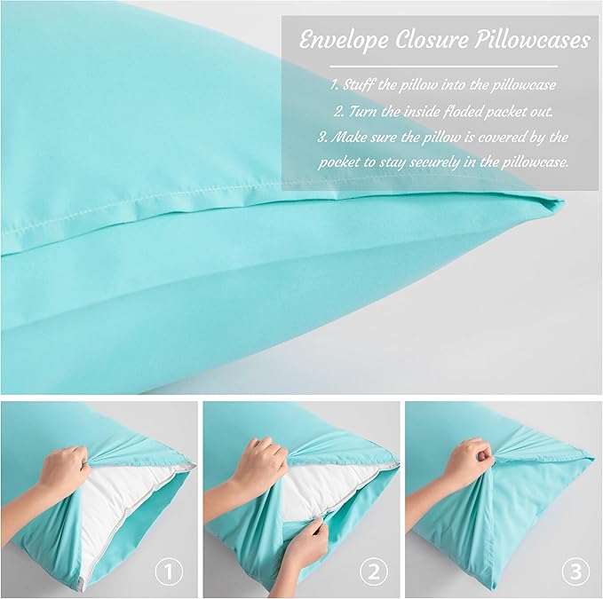 NTBAY Body Pillow Cases Set of 2, 2 Pack Brushed Microfiber 20x54 Pillow Cases - Image 2