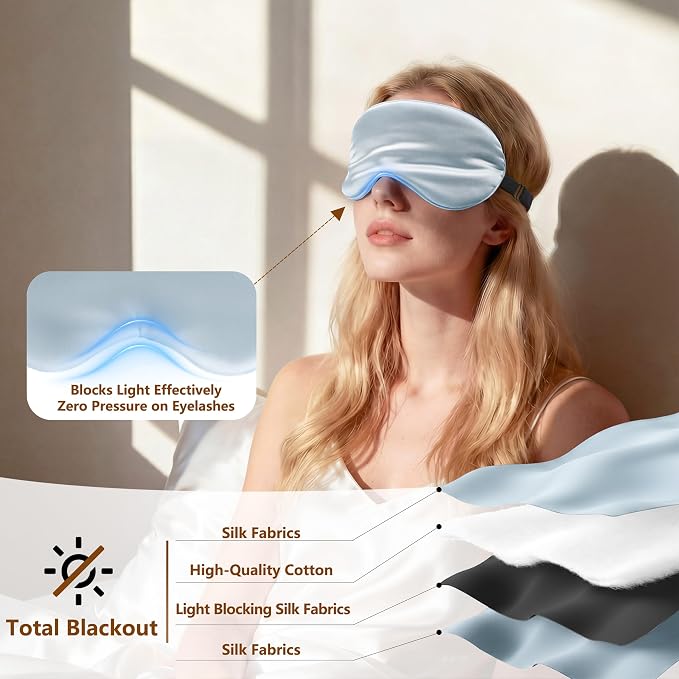 Sleep Mask Silk Eye Mask for Men Sleeping Mask, Adjustable Elastic Strap for - Image 3