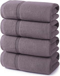 ecolook Bath Towels Set of 4, 100% Cotton, 27 x 55 Inches, Quick-Drying & by Unknown