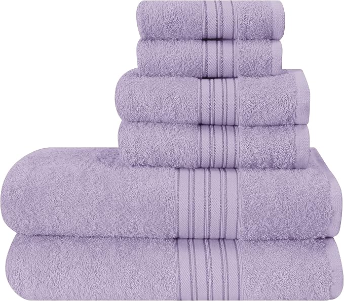 BOUTIQUO 6 Pack Cotton Towel Set, Contains 2 Bath Towels 28x55 inch, 2 Hand by BOUTIQUO