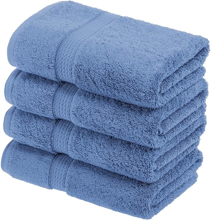 SUPERIOR Egyptian Cotton Pile Hand Towel Set of 4, Ultra Soft Luxury Towels - Image 2