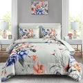 Luxudecor Floral Comforter Set King Size 7 Piece, Elegant Comforter Bedding Set by Luxudecor