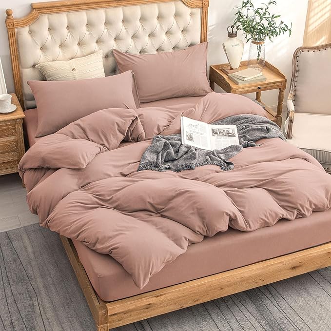 PURE ERA Jersey Knit Duvet Cover Set 100% T-Shirt Cotton Super Soft Comfy 2pc - Image 3