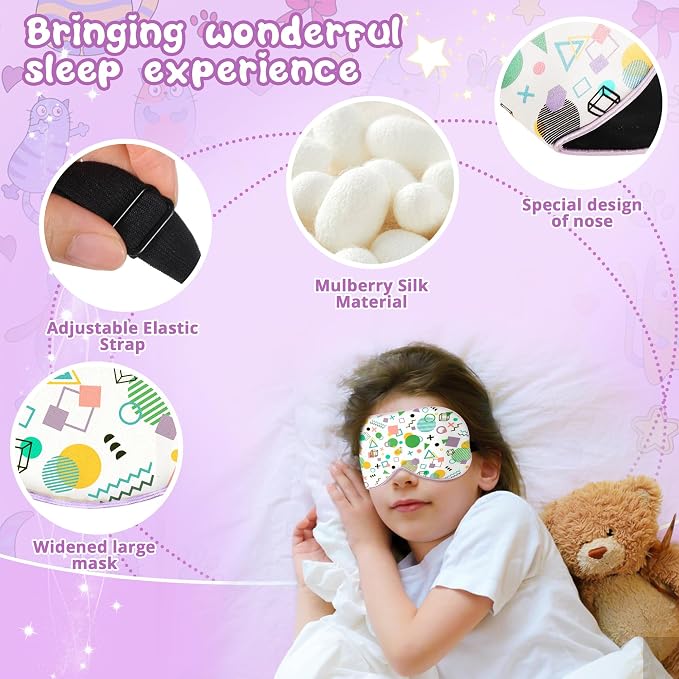 Kids Sleep Mask Eye Cover: 100% Real Natural Pure Silk Eye Mask - Image 3
