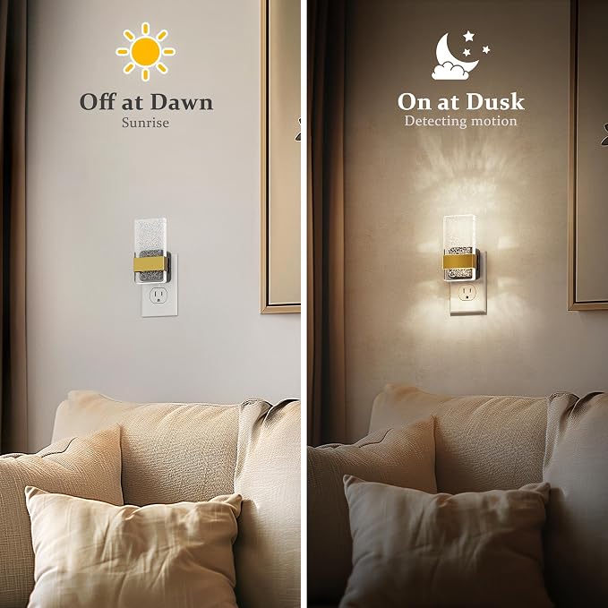 JandCase Night Lights Plug into Wall, Dusk to Dawn Sensor, Acrylic Bubble Design - Image 3