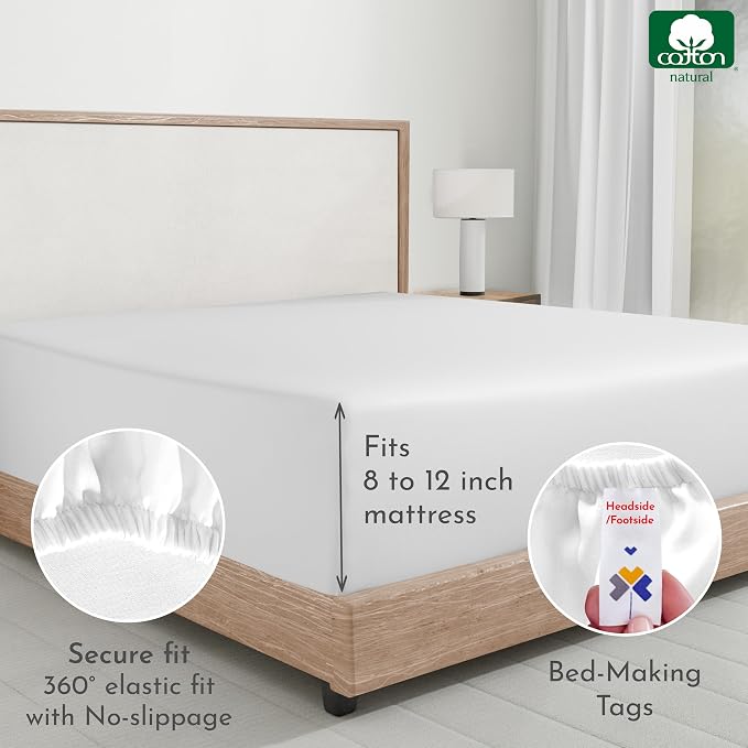 California Design Den Twin XL Fitted Sheets 2 Pack - Image 5