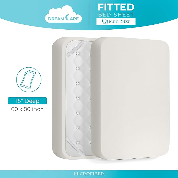 DREAMCARE Fitted Sheet Queen Size - Image 5