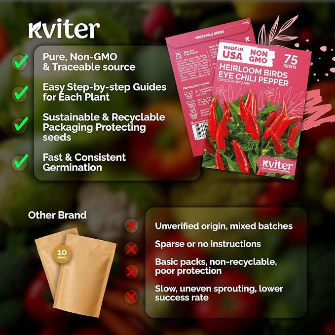 KVITER 75 Birds Eye Chili Pepper Seeds - Image 5