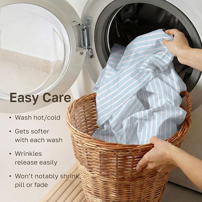 California Design Den Soft 100% Cotton Sheets Cal King Size Set, 400 TC Good - Image 7