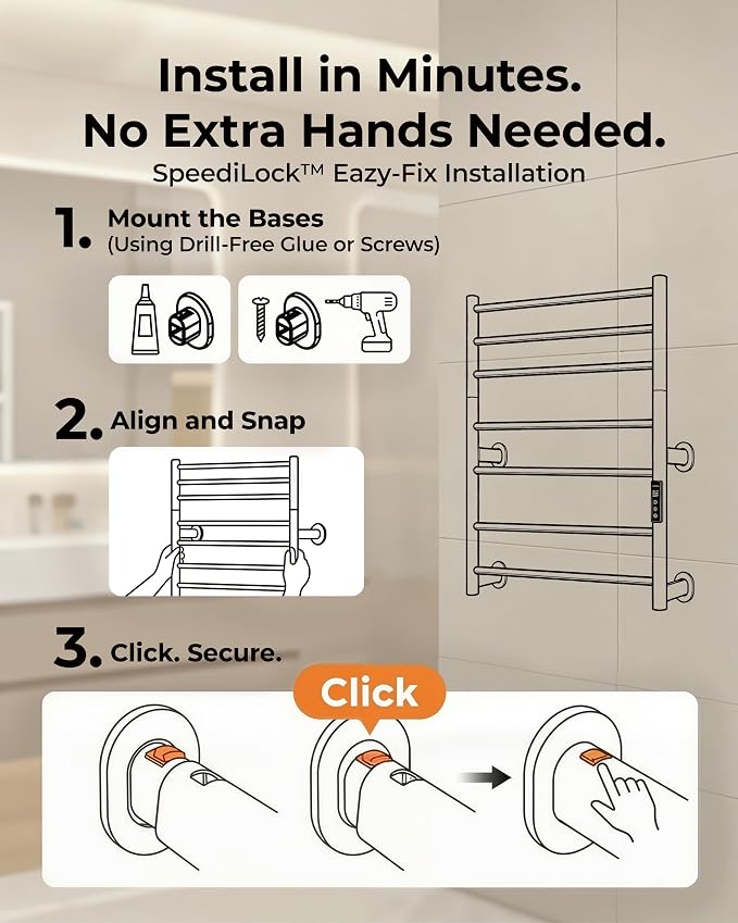 Foldable Heated Towel Rack, Dual-Zone Electric Towel Warmer Rack - Image 6