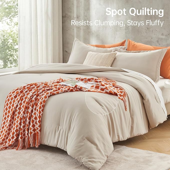 MUXHOMO King Size Comforter Set, All Season Ultra Soft Down Alternative Bedding - Image 5