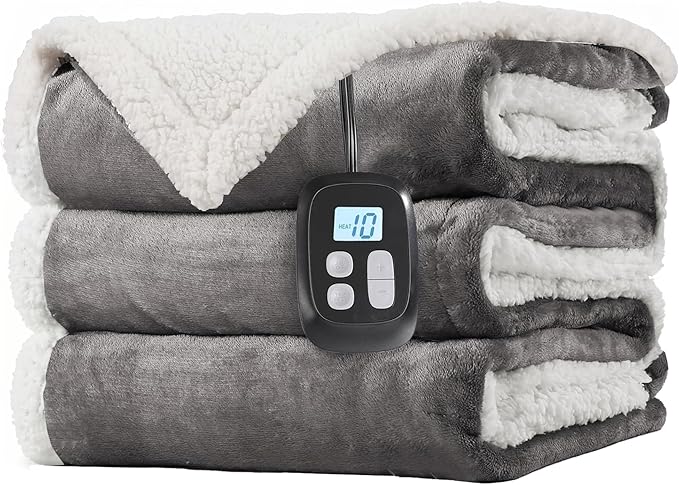 LaffyLo Electric Heated Blanket Full Size 72 x 84, Fast Heating Blanket by LAFFYLO