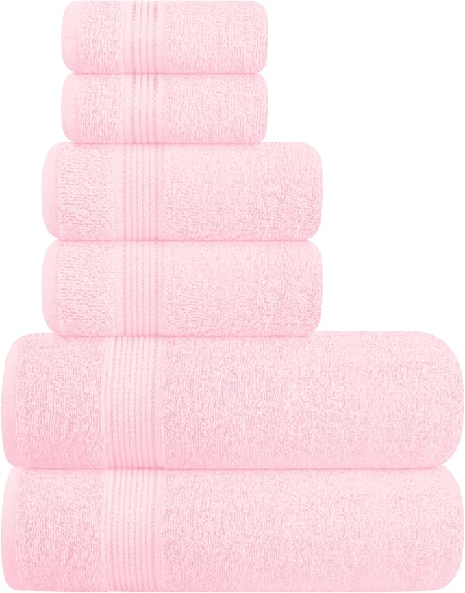 Elvana Home Ultra Soft 6 Pack Cotton Towel Set, Contains 2 Bath Towels 28x55 by Unknown