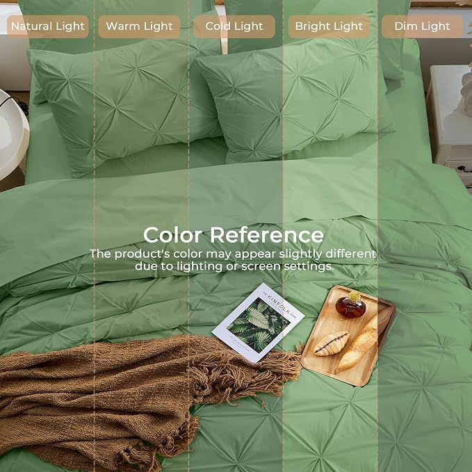 Sasttie Twin XL Comforter Set, 5-Piece Bed in a Bag, Pintuck Bedding Sets - Image 8