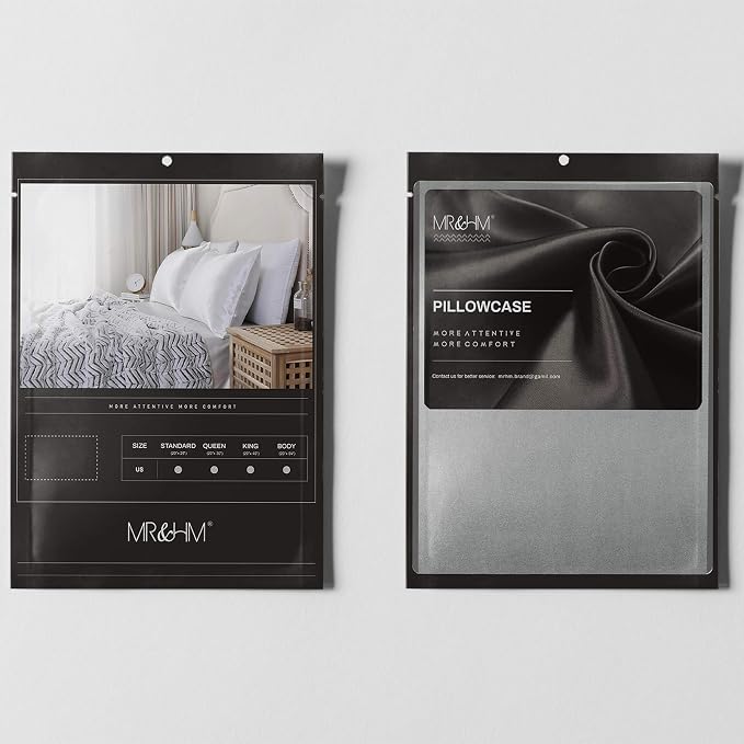 MR&HM Satin Pillowcase for Hair and Skin, Silk Satin Pillowcase 2 Pack - Image 7