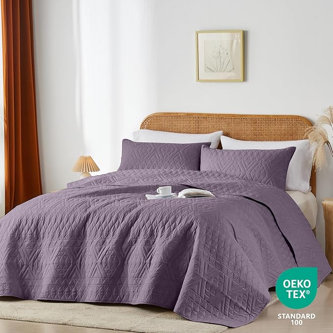 akkialla Twin Quilt Set, Boho Geometric Pattern, Soft All-Season Bedding - Image 2