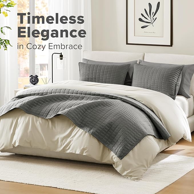 Comfort Spaces Kienna Quilt Set- Double Sided Stitching Design Summer Blanket - Image 2