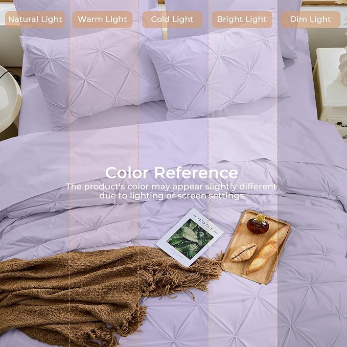 Sasttie California King Comforter Set, 7-Piece Bed in a Bag, Pintuck Bedding - Image 8