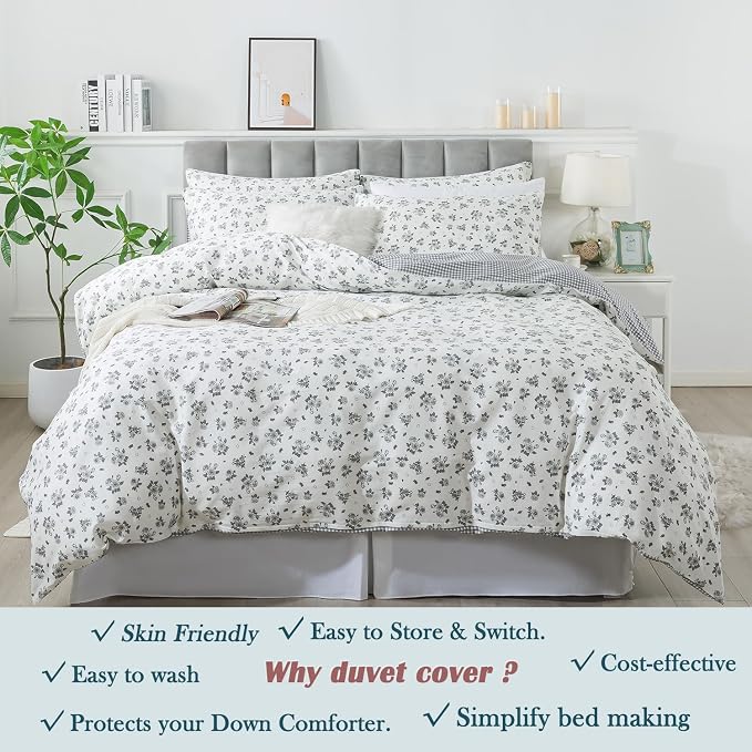 FADFAY Floral Duvet Cover Set Twin XL - Image 6
