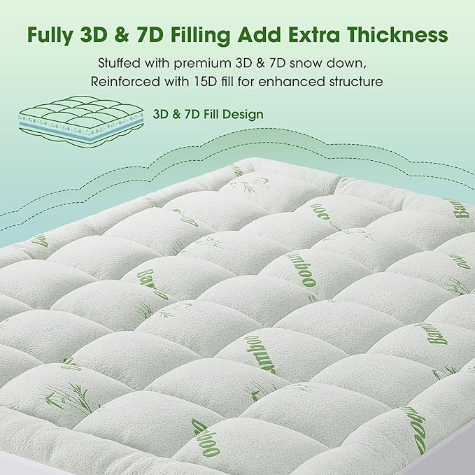 Mattress Pad California King Size, Cooling Pillow Top Mattress Topper, Ultra - Image 6